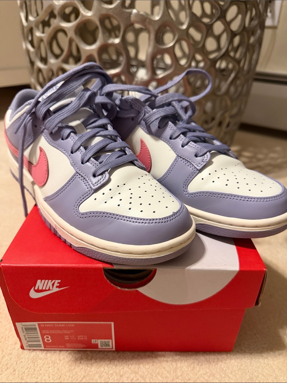 Nike Low-Top Sneakers in Lavender, Pink and White